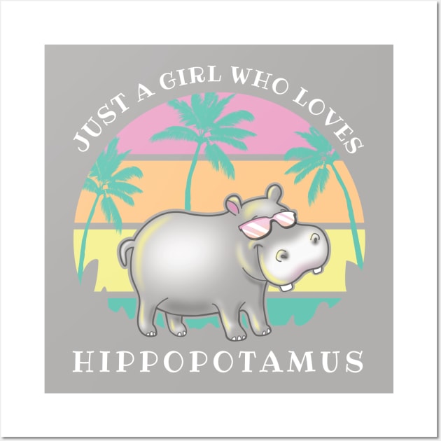 Hippopotamus Girl loves hippos Wall Art by PnJ